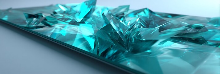 teal stylized wireless charger with crystalline energy waves sharp clean reflections conceptual product art for electronics