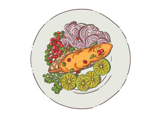 fish fried illustration