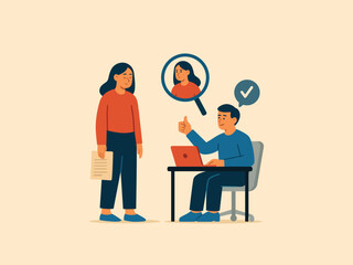 Smart Hiring Process and Candidate Selection Concept.