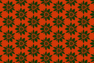 Fototapeta premium The design features a symmetrical floral motif arranged in a uniform grid, creating a sense of order and repetition throughout the pattern.