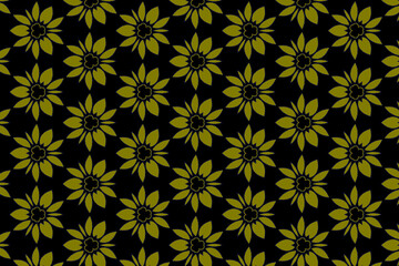 The repeating pattern of flowers introduces a dynamic texture that enhances the overall visual appeal and makes it suitable for various design uses.
