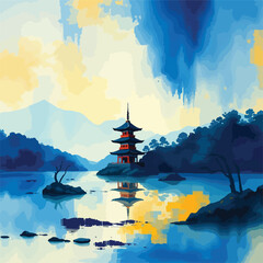 buddhist temple in the mountains