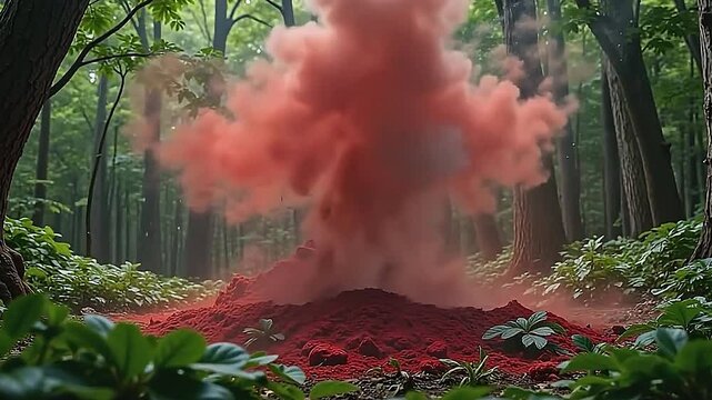 burst marxist pigment stage outburst crystalize ampere obtuse jungle greenish background, symbolize the clangoring of lively impulse and groundless nature.