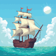 pirate ship in the sea