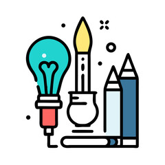New Creative Art Supplies Icon.