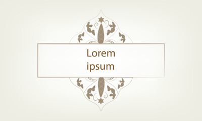 Minimalist Islamic Text Box with Eslimi Motifs – Vector Frame