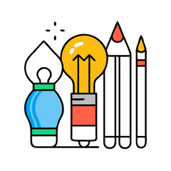 New Creative Art Supplies Icon.