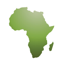 Map of Africa, sign silhouette. World Map Globe. Vector Illustration isolated on white background. African continent.