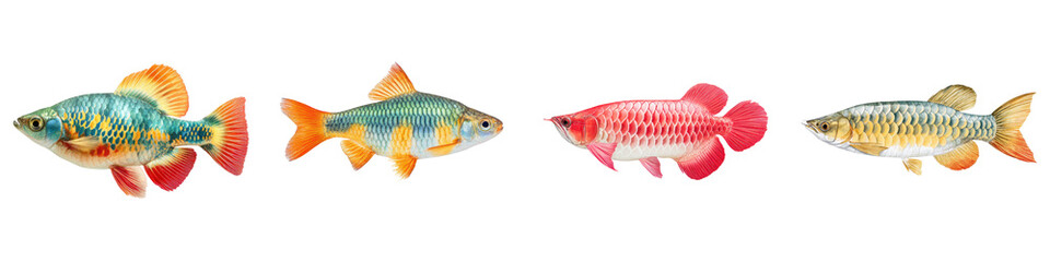 Vibrant collection of colorful tropical fish in an aquarium