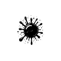 Abstract black ink splatter illustration for artistic designs and backgrounds