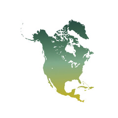 Map of North America, sign silhouette. World Map Globe. Vector Illustration isolated on white background. American continent.