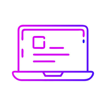 &Iacute;cone minimalista outline com gradiente &mdash; notebook

