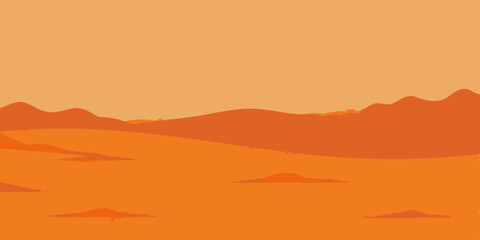 Barren Dry Desert Floor Landscape Background with Cracked Earth Vector Illustration