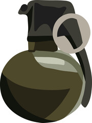 Vector isolated illustration of a combat grenade.