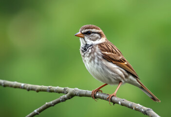 Fototapeta premium Common Sparrow Sitting on a Branch.