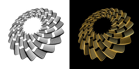 Design for Cosmetics, Skincare, Beauty, Spa, Wellness for Banner, Web-design, Brochure, package. Icon, Logo, and Background made of Circular Dots, Lines, and Spirals. Patterns Vector Illustration