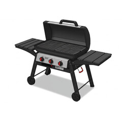 Three-Burner Gas Grill Design Scalable Graphic for Branding and Product Catalogs