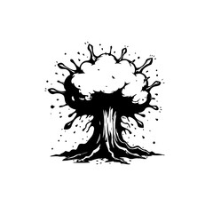 Abstract tree illustration symbolizing growth, creativity, and interconnectedness design