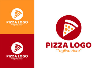 Modern Pizza Logo with Red and Orange Colors for Food Branding and Restaurant Identity