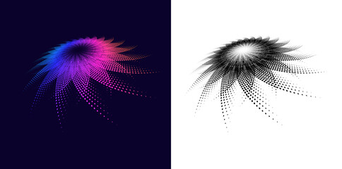 Design for Textile Design, Flowing Lines, Fashion, Home Decor, Interior for Web-design, Banner, Presentation, package. Icon, Logo, and Background made of Circular Dots, Lines, and Spiral. Branding JPG