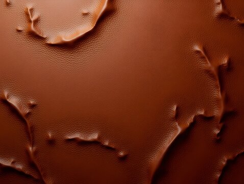 Abstract textured brown leather background with wavy patterns and natural grain