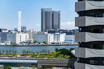 東京浜松町のペデストリアンデッキからの風景