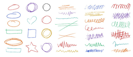 Abstract crayon underline illustrations