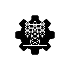 creative details electric substation icon vector illustration	