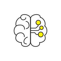 AI brain chip icon - artificial intelligence neural tech symbol