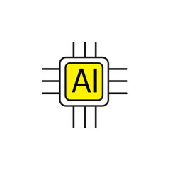 AI chip icon - artificial intelligence processor vector