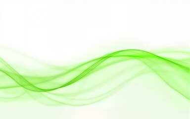 Abstract green wave lines flowing on a white background, creating a fresh and modern design. Perfect for themes of nature, growth, and sustainability in graphic design and presentations. High quality