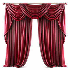 Crimson velvet curtains interior decor draped elegance