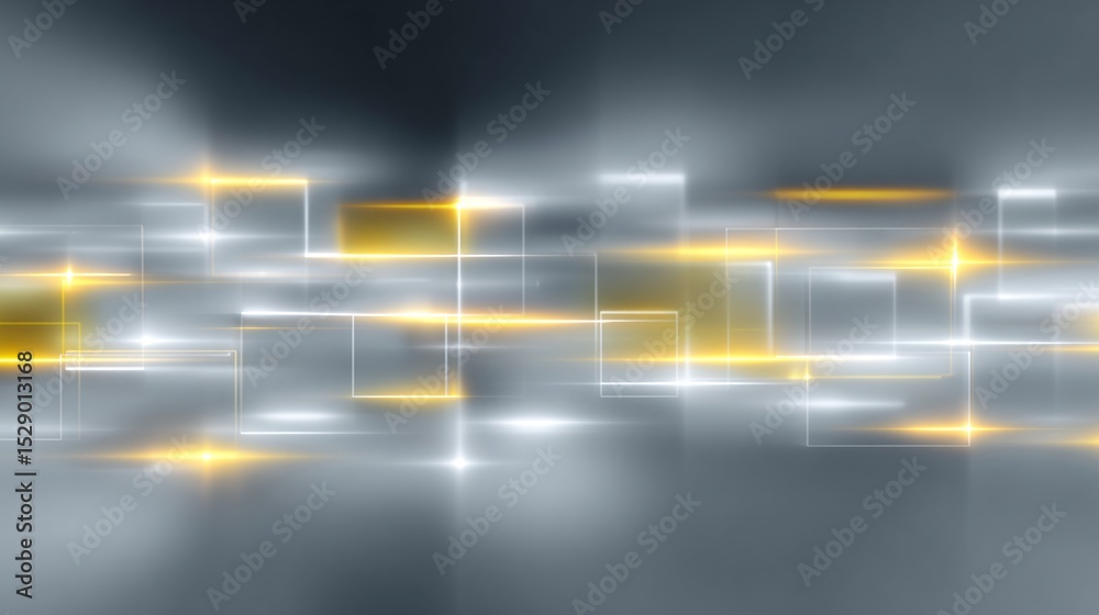 Poster abstract metallic circuit grid design with glowing lines