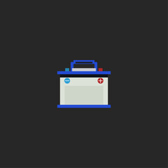 Car battery icon logo flat vector design