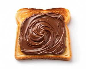 Delicious Chocolate Hazelnut Spread on Toasted Bread Swirled Texture Close up