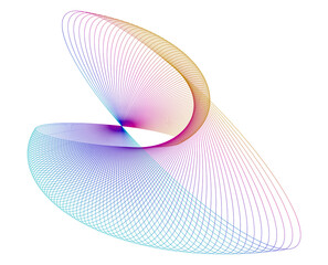 Branding, Tech, Interior, Fashion, and Textile Design. Dynamic Geometric Shape with Flowing Lines. Abstract Gradient Wireframe Loop JPG. Futuristic Digital Art for  Modern Aesthetic. Vector Background
