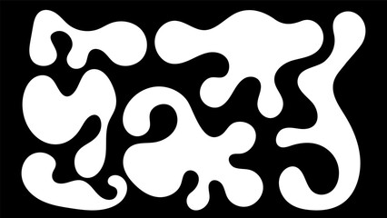 Organic shapes create an abstract composition in contrasting black and white design