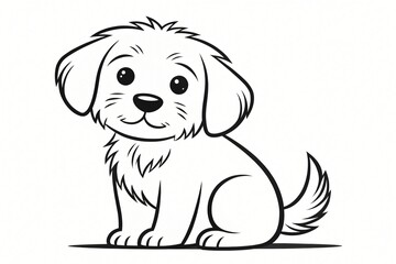 Fototapeta premium Adorable Cartoon Puppy Outline Cute Dog Illustration Pet Coloring Page Design