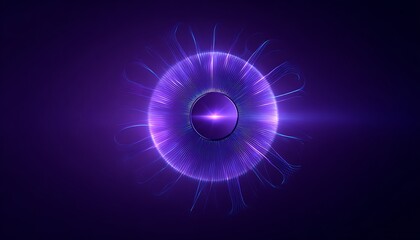 vibrant violet wireless charger emitting radial energy waves abstract futuristic aura glow and soft reflections for branding