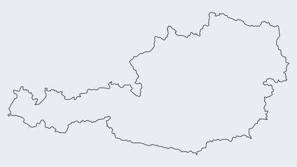 Outline Map of Austria A Simple, Clean Vector Illustration