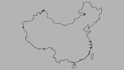 Simple Outline Map of China Geography and Location