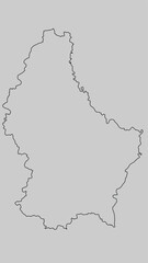 Luxembourg Map Outline of the Grand Duchy of Luxembourg