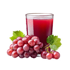 Refreshing Grape Juice: A vivid depiction of refreshment, showcasing a glass of freshly squeezed grape juice and a cluster of ripe grapes.