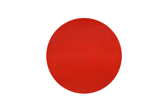 Abstract red oval shape painting isolated on transparent background