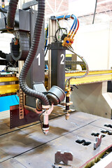Automated plasma cutting industrial machine for metal