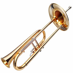 Brass trombone wind instrument isolated