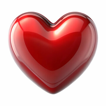 Naklejki 3D red heart symbol shiny love icon