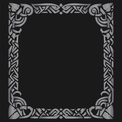 Gothic tribal frame. Ornament border abstract dark decorative silhouette, retro tribalistic elements for tattoo design, vector flat