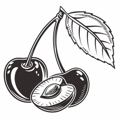 black cherry with leaf