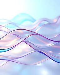 Obraz premium Abstract Glass Wave Background with Soft Pastel Reflections